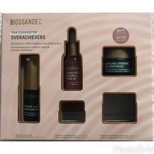 Biossance Serum, Vit. C Rose oil, Gel Moisturizer